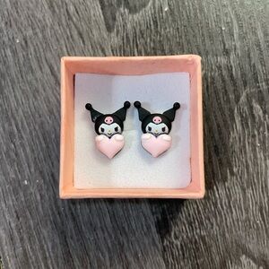 Kuromi Sanrio Baby Pink Heart Earrings